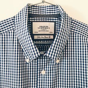 Charles Tyrwhitt Blue & White Checker Dress Shirt